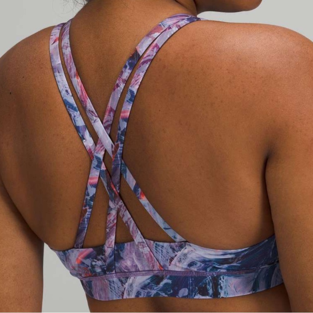 $52 Lululemon Energy Bra *Medium Support, B–D Cups Atmospheric Purple Multi